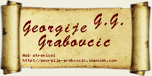 Georgije Grabovčić vizit kartica